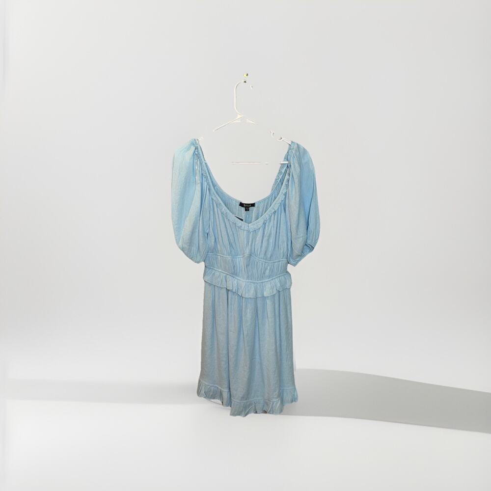 Trixxi Mini Dress Pale Blue Size Medium *NEW* Puffy Sleeve